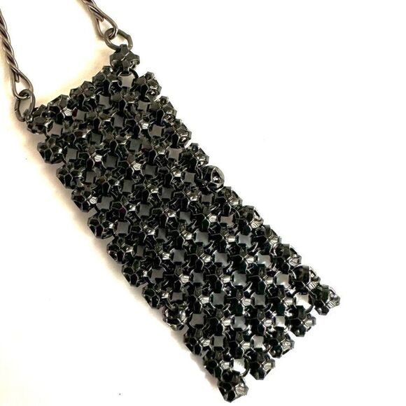 Bellagio rhinestone rectangular pendant necklace - Picture 3 of 10